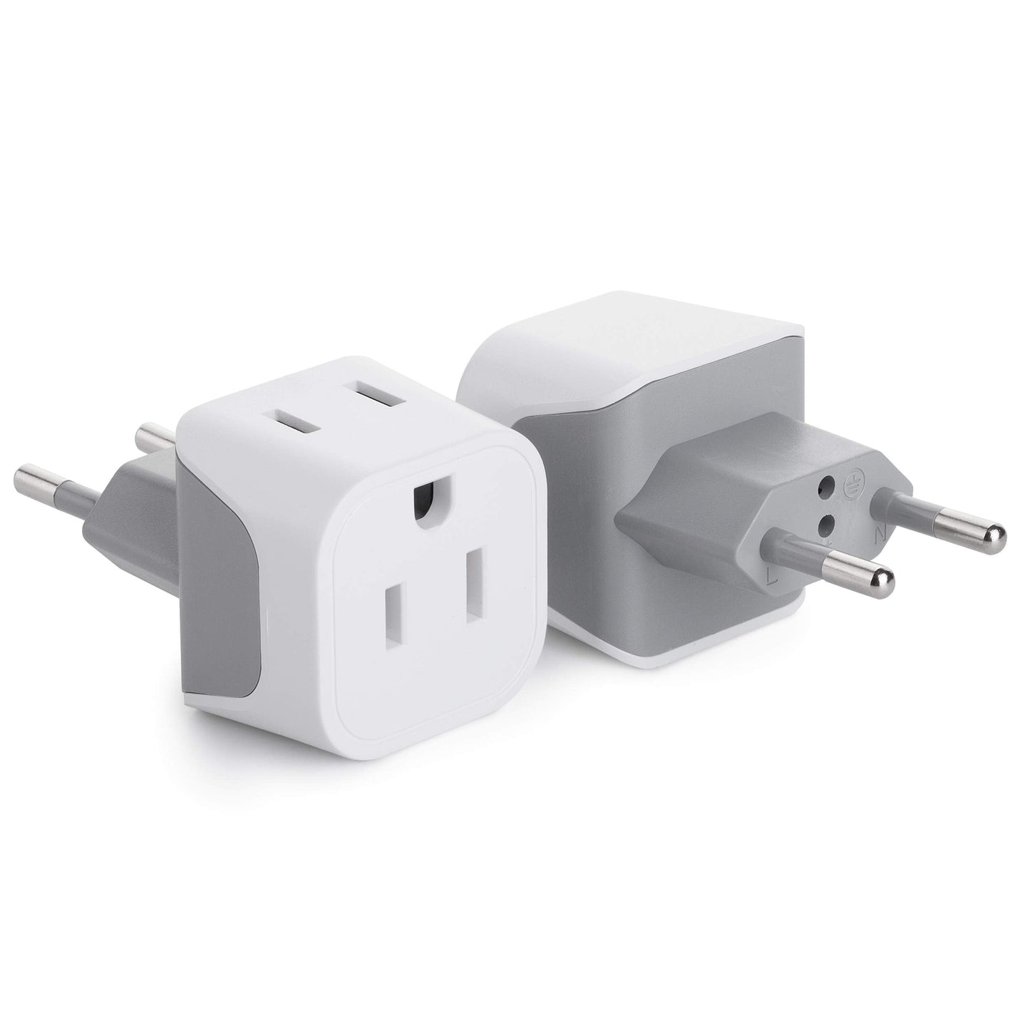 Bates European Plug Adapter, 2 Pack - US to EU Travel Adapter, Converter Plug for Europe