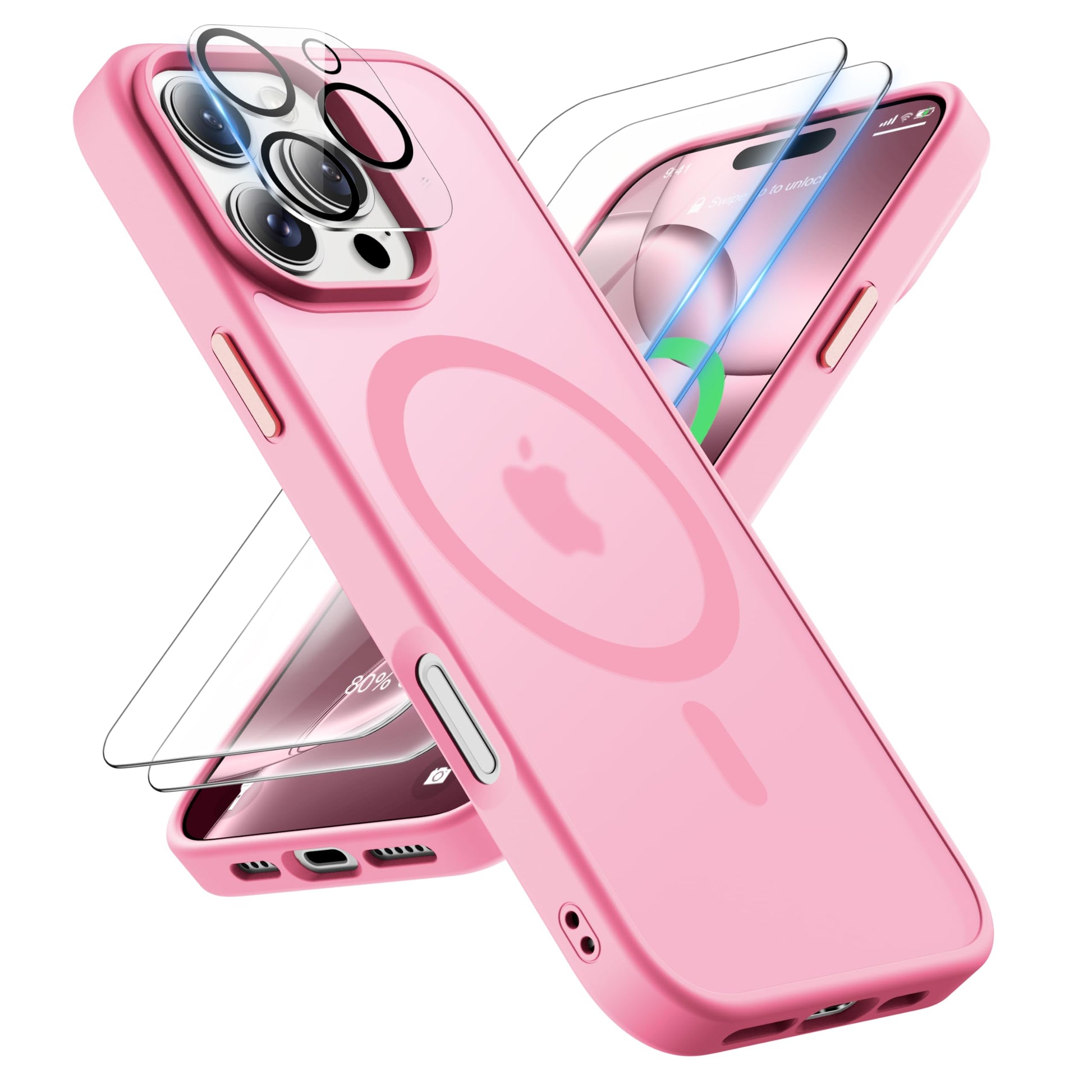 ORETECH Magnetic for iPhone 16 Pro Max Case, [Compatible with MagSafe] [Screen Protectors+ Camera Lens Protector] [15 FT Drop Pr