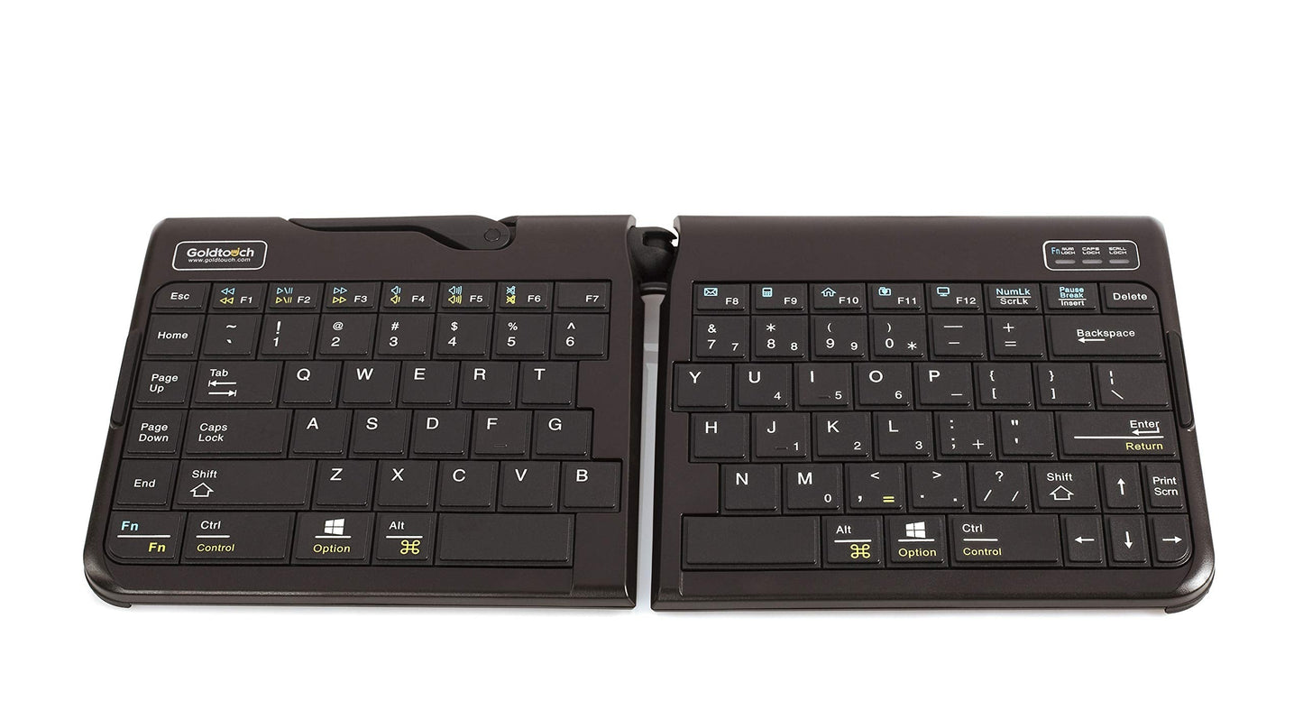 Goldtouch GTP-0044W Go!2 Bluetooth Wireless Mobile Keyboard, Portable Foldable Travel Keyboard Black