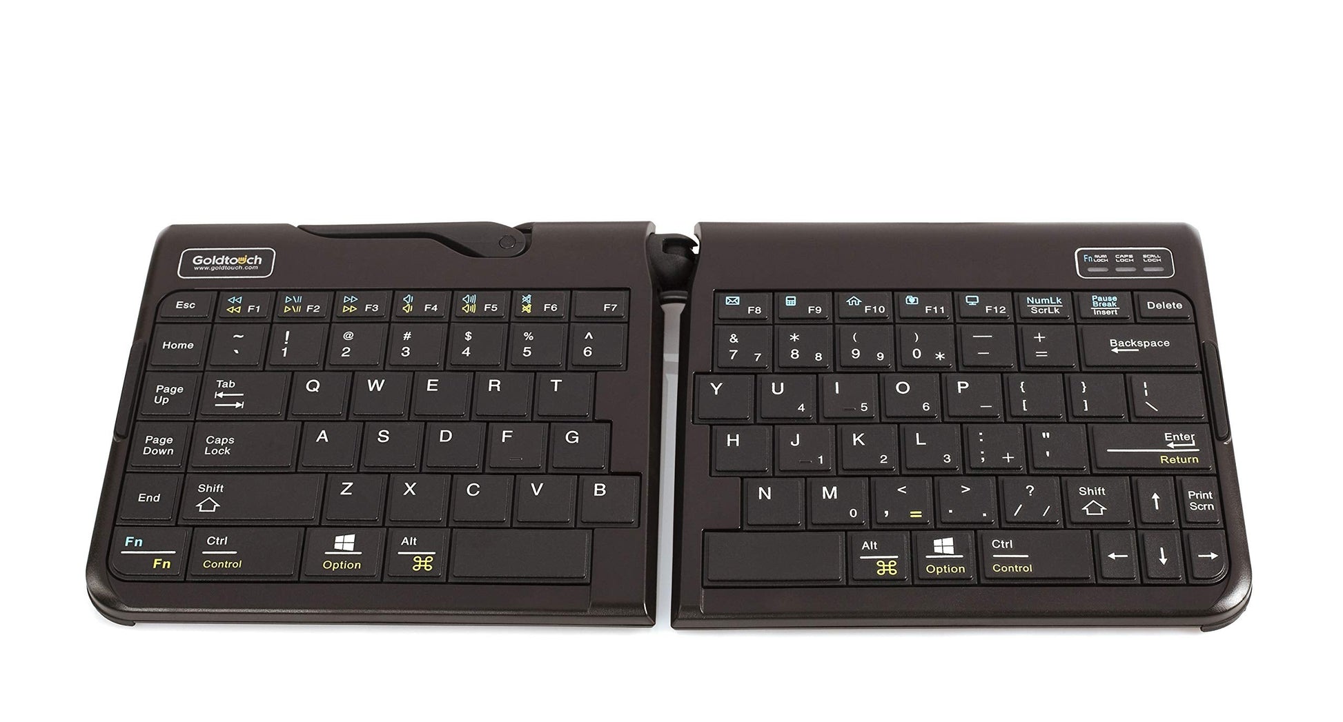 Goldtouch GTP-0044W Go!2 Bluetooth Wireless Mobile Keyboard, Portable Foldable Travel Keyboard Black
