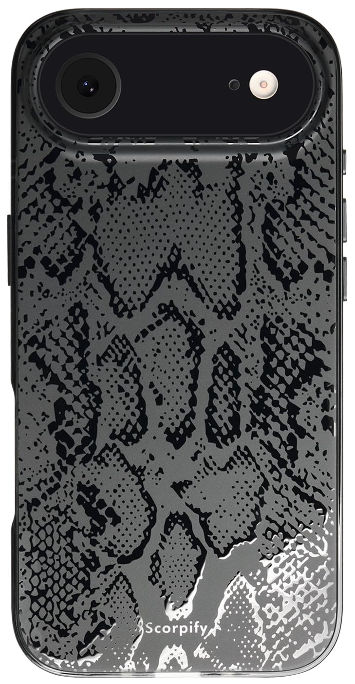 SCORPIFY for iPhone 17 Air Case [Compatible with MagSafe] with Matte Black Snake Print Design, Cute Magnetic Phone Cover for Wom