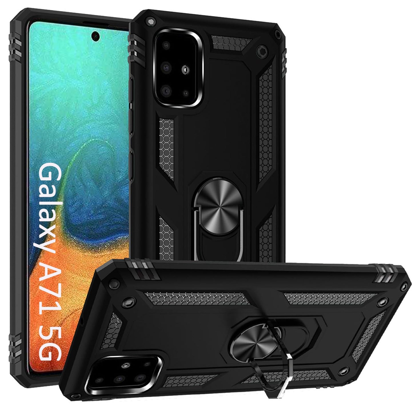 ADDIT A71 5G Case - Black, Heavy Duty, Shockproof, TPU, with Kickstand, for Samsung Galaxy A71 5G