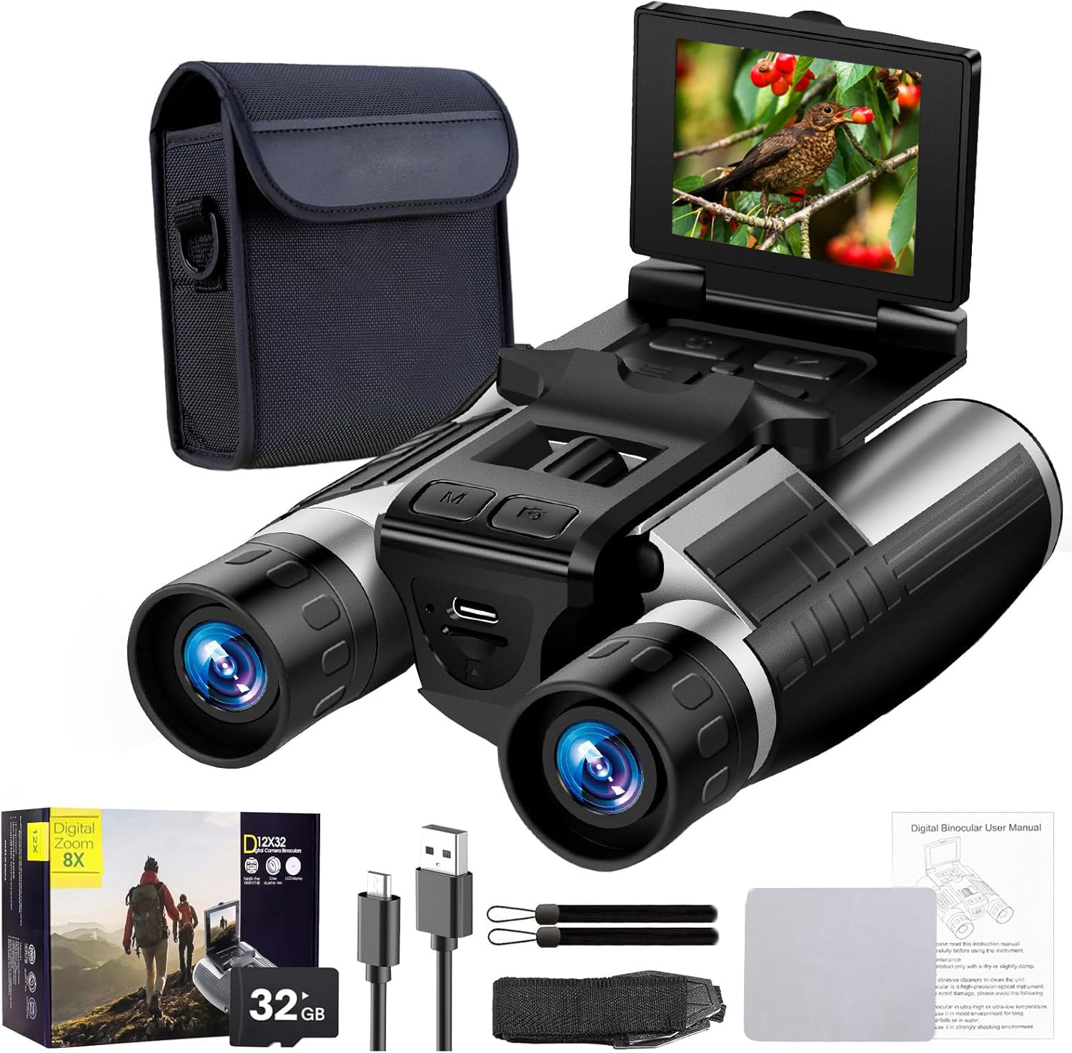 10X25 Binoculars for Adults Kids, Mini Binoculars for Bird Watching Hunting Concerts and Sports Games (DT04)