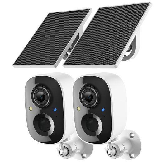 2K Security Camera Wireless Outdoor,Solar Powered WiFi Cameras for Home Security with Motion Detection,Color Night Vision(Spotli