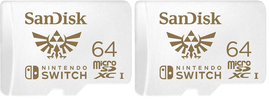 SanDisk 64GB microSDXC Card, Licensed for Nintendo-Switch - SDSQXAT-064G-GNCZN (Pack of 2)