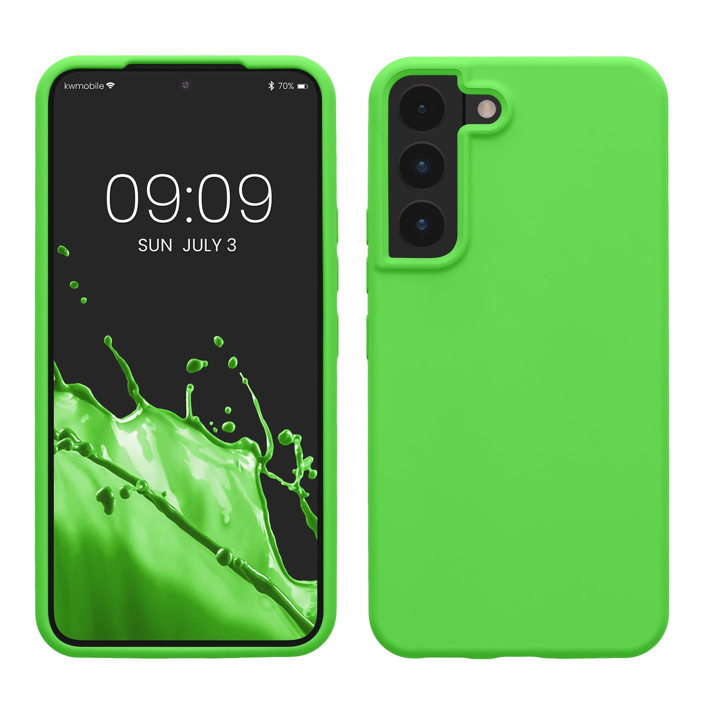 kwmobile Case Compatible with Samsung Galaxy S22 Case - TPU Silicone Phone Cover with Soft Finish - Lime Green