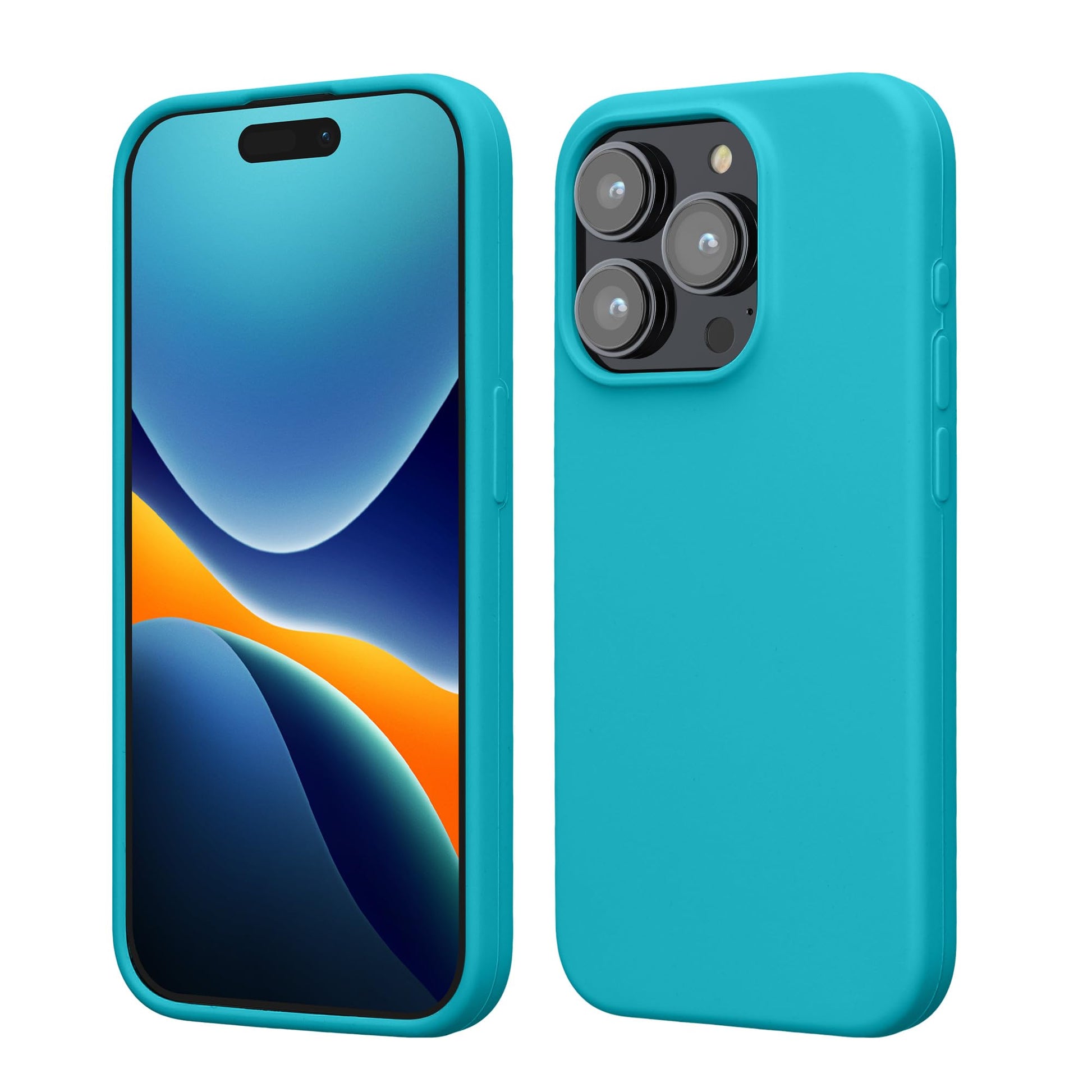 kwmobile Case Compatible with iPhone 15 Pro Case - Slim Soft TPU Silicone Cover - Cool Glacier