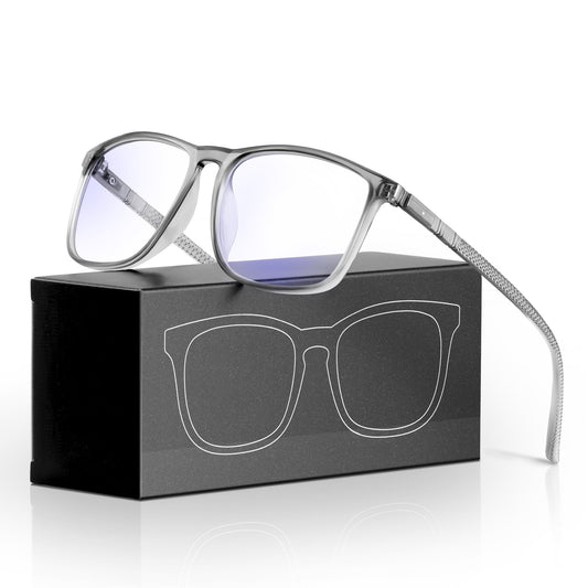 YDAOWKN Blue Light Blocking Glasses for Men - Anti Eyestrain Computer Glasses for Gaming & Office, Lightweight Square Frame, UV4