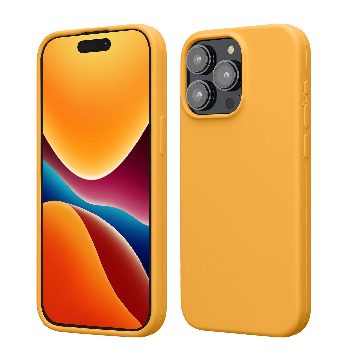 kwmobile Case Compatible with iPhone 15 Pro Max Case - Slim Soft TPU Silicone Cover - Mango