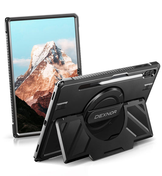 Dexnor Case for Samsung Galaxy Tab S10 Ultra/S9 Ultra/S8 Ultra 14.6 inch, Rugged Protective Case with 360 Rotating Hand Strap &