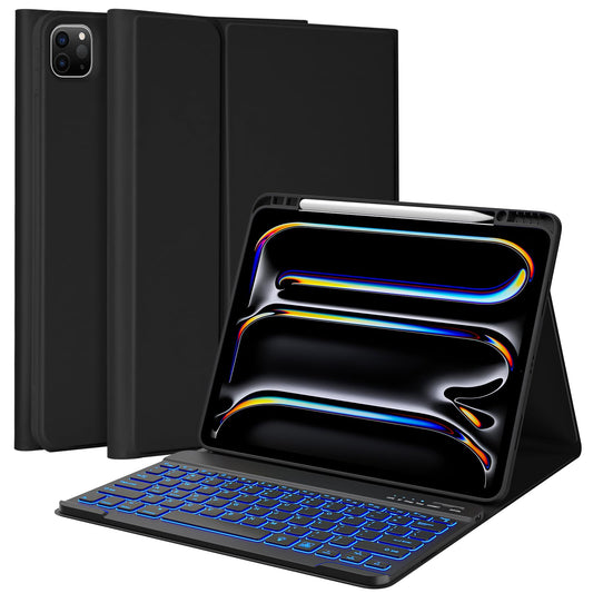 BQSS for iPad Pro 13 inch Case with Keyboard (M5/M4, 2025/2024), 7 Colors Detachable Backlit Keyboard for iPad Pro 13, Flip Stan
