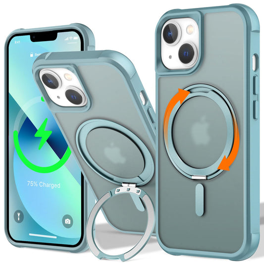 UMIONE 360 Rotatable Magnetic Ring Design for iPhone 13, Built-in Invisible Loop Stand, Compatible with Magsafe, Translucent Ult
