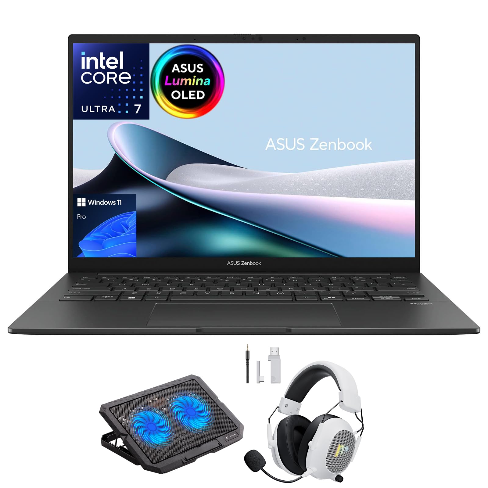 ASUS Zenbook 14 OLED 2025 Laptop, 14 WUXGA Touchscreen Display, 16-Core Ultra 7 255H, 16GB LPDDR5X RAM, 512GB Gen 4 SSD, Copilot