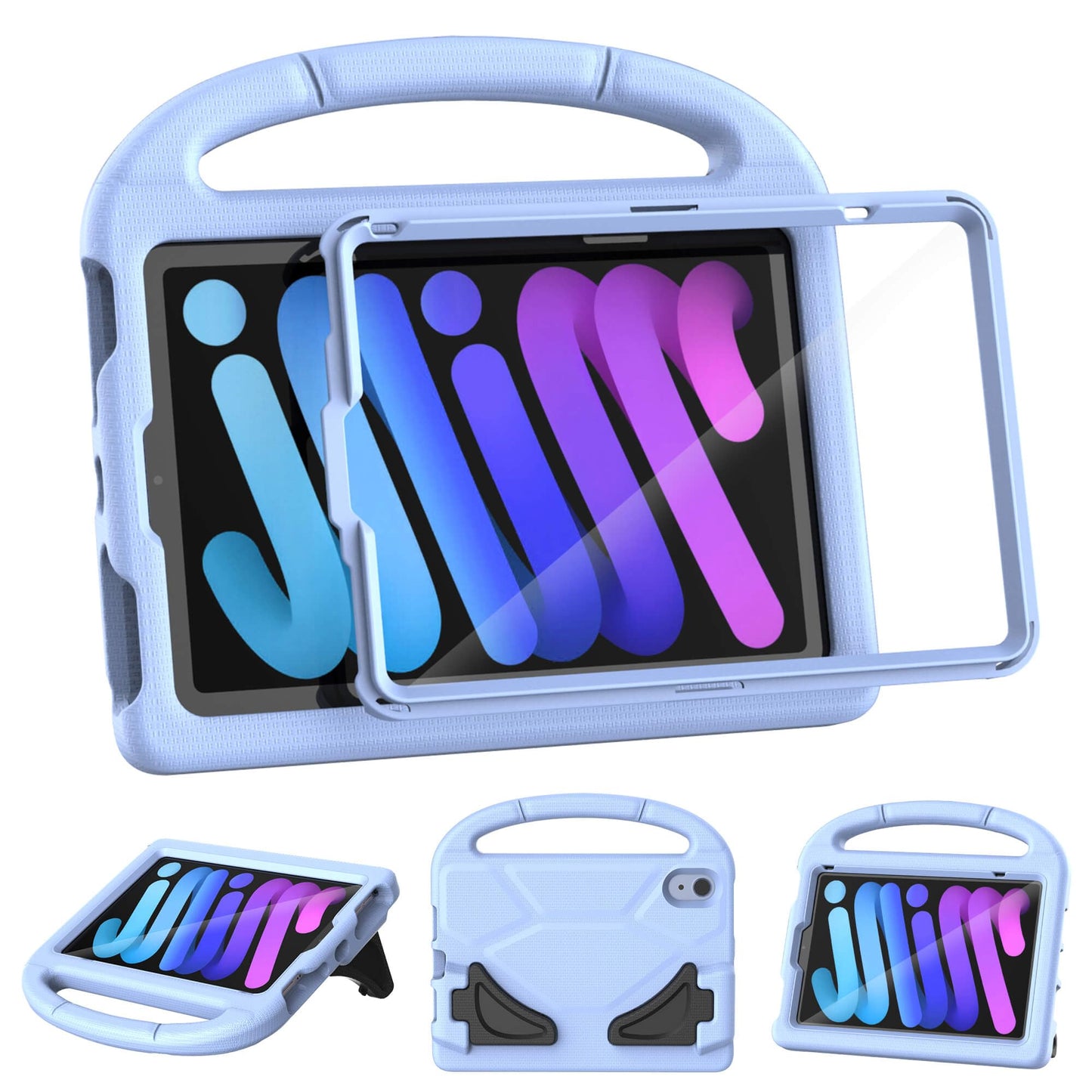 TOEVEK Kids Case for iPad mini 7 (A17 Pro) 2024/ Mini 6 2021, iPad mini 7th/6th Generation Case with Screen Protector - Shockpro