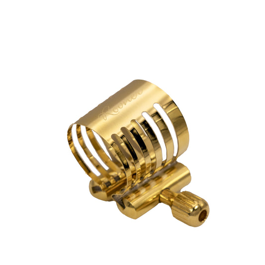 Rovner Ligature & Plastic Cap for Tenor Slim Saxophone - Platinum Gold Ligature for Metal Mouthpiece (PG-2M)