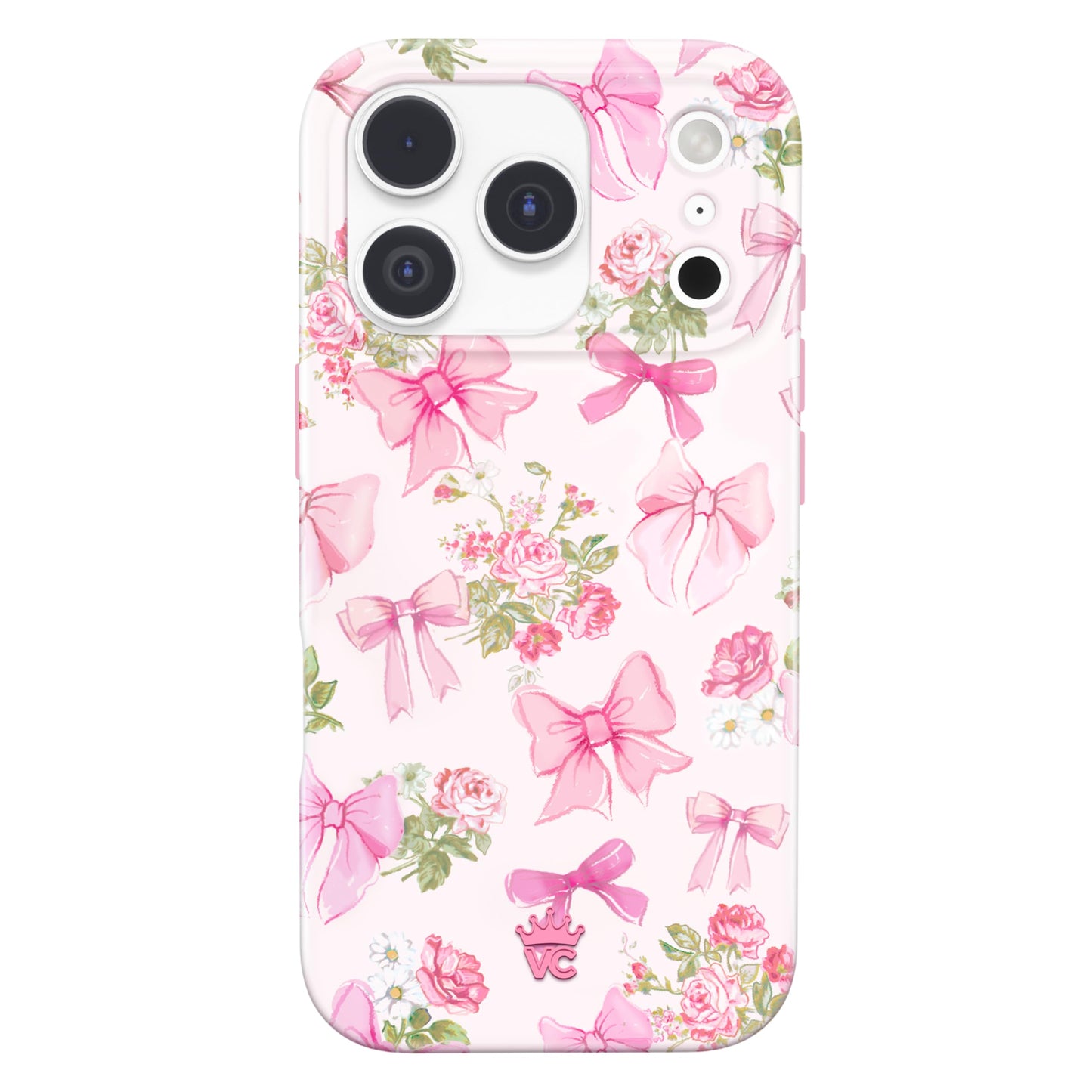 VELVET CAVIAR Case for iPhone 17 Pro | Compatible with MagSafe | 10ft Drop Tested | Protective Designer Cases | Posie Pink Bow