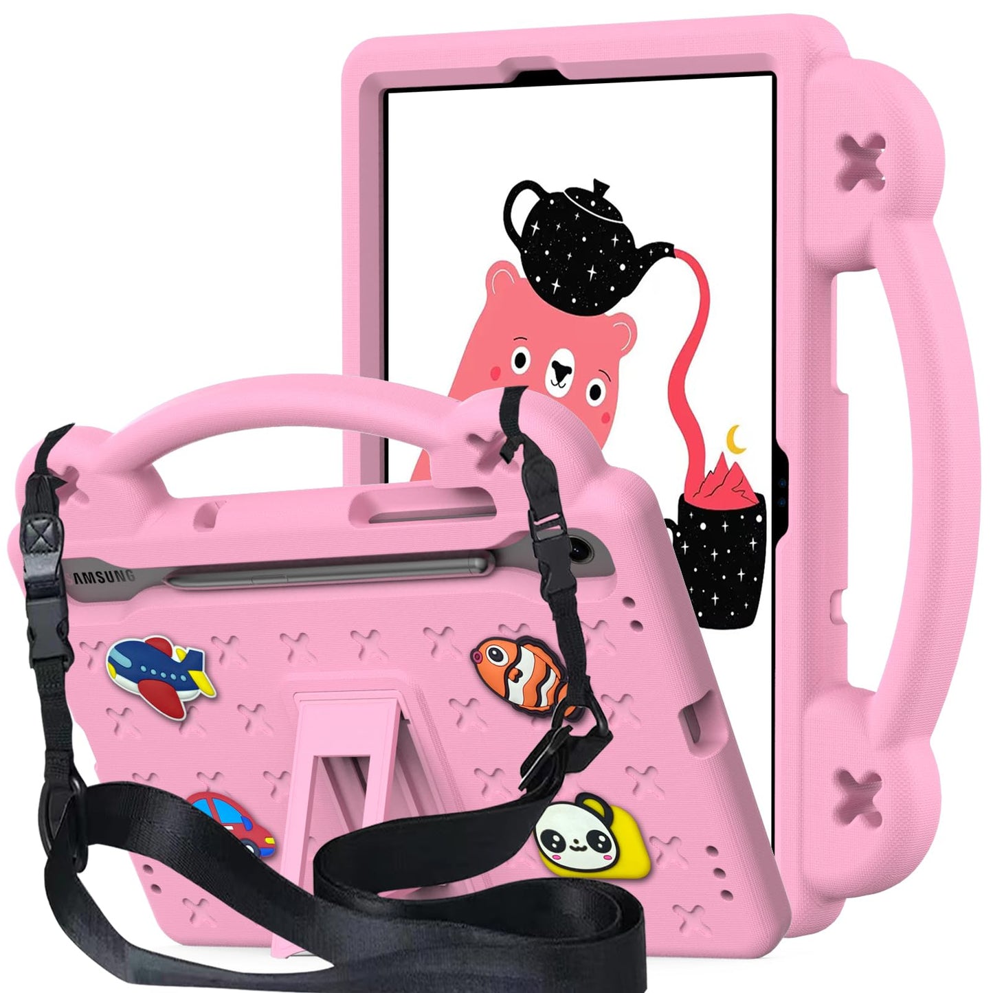 Kwamaz Kids Case for Samsung Galaxy Tab S10 Lite | Tab S10 FE | Tab S9 FE | 10.9 inch | EVA Kids Shockproof Cover | with Strap H