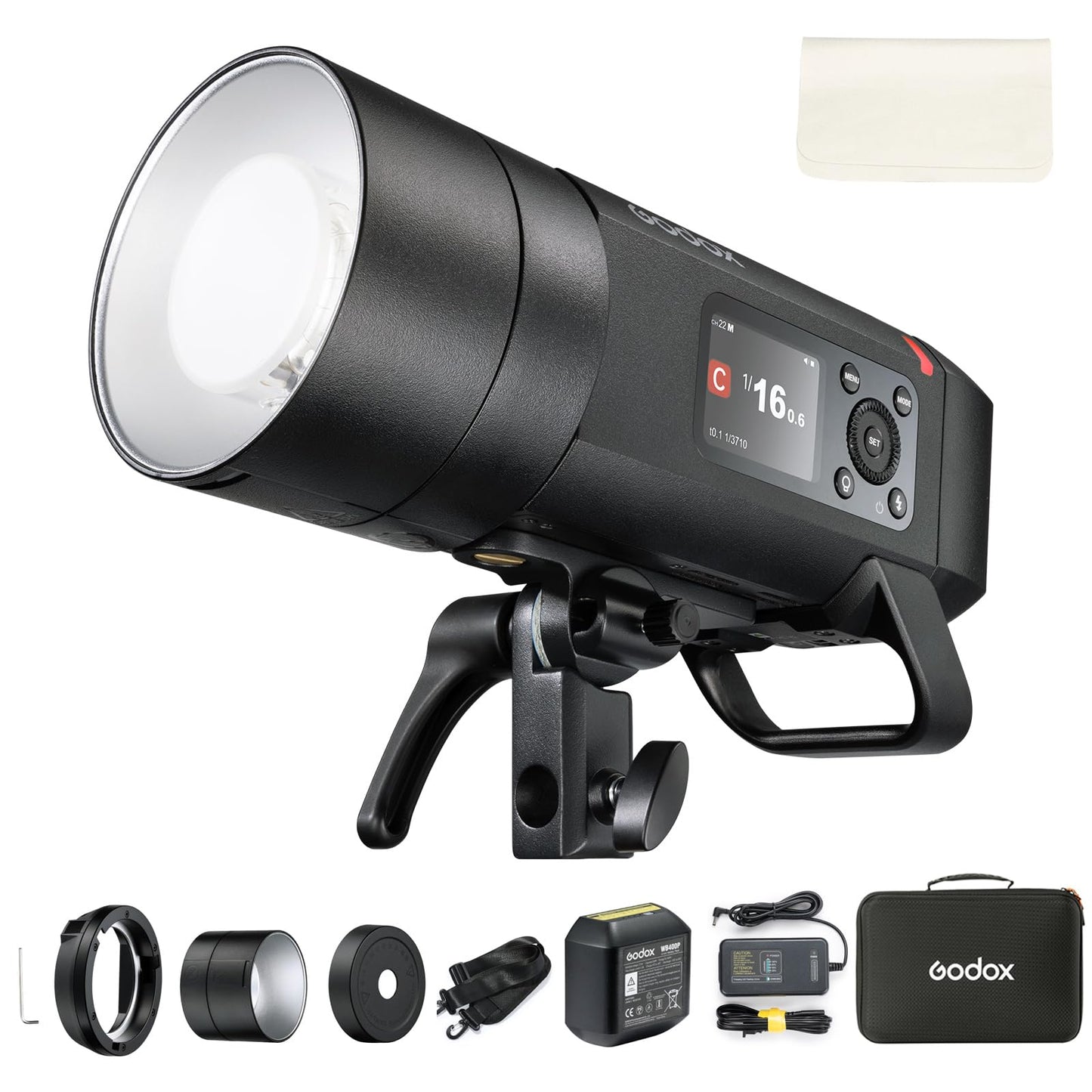 Godox AD400 Pro II AD400Pro II Outdoor Flash Strobe, 400Ws 2.4G TTL 1/8000 HSS Monolight, 0.01-1s Recycle, 30W Modeling Lamp, GO