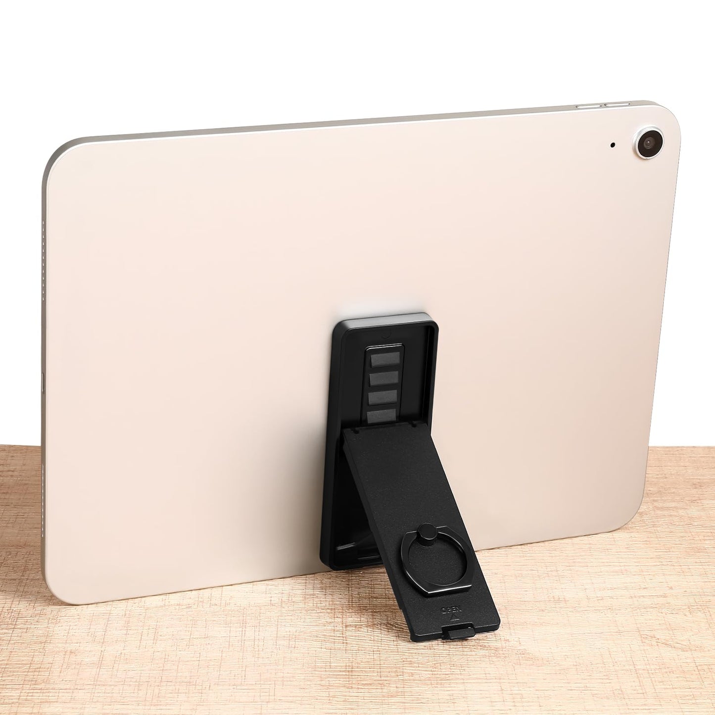 Ptwola Universal Tablet Ring Holder Black Tablet Stand Foldable Multi Angle Tablets Grip Stand Adhesive Tablets Kickstand Attach