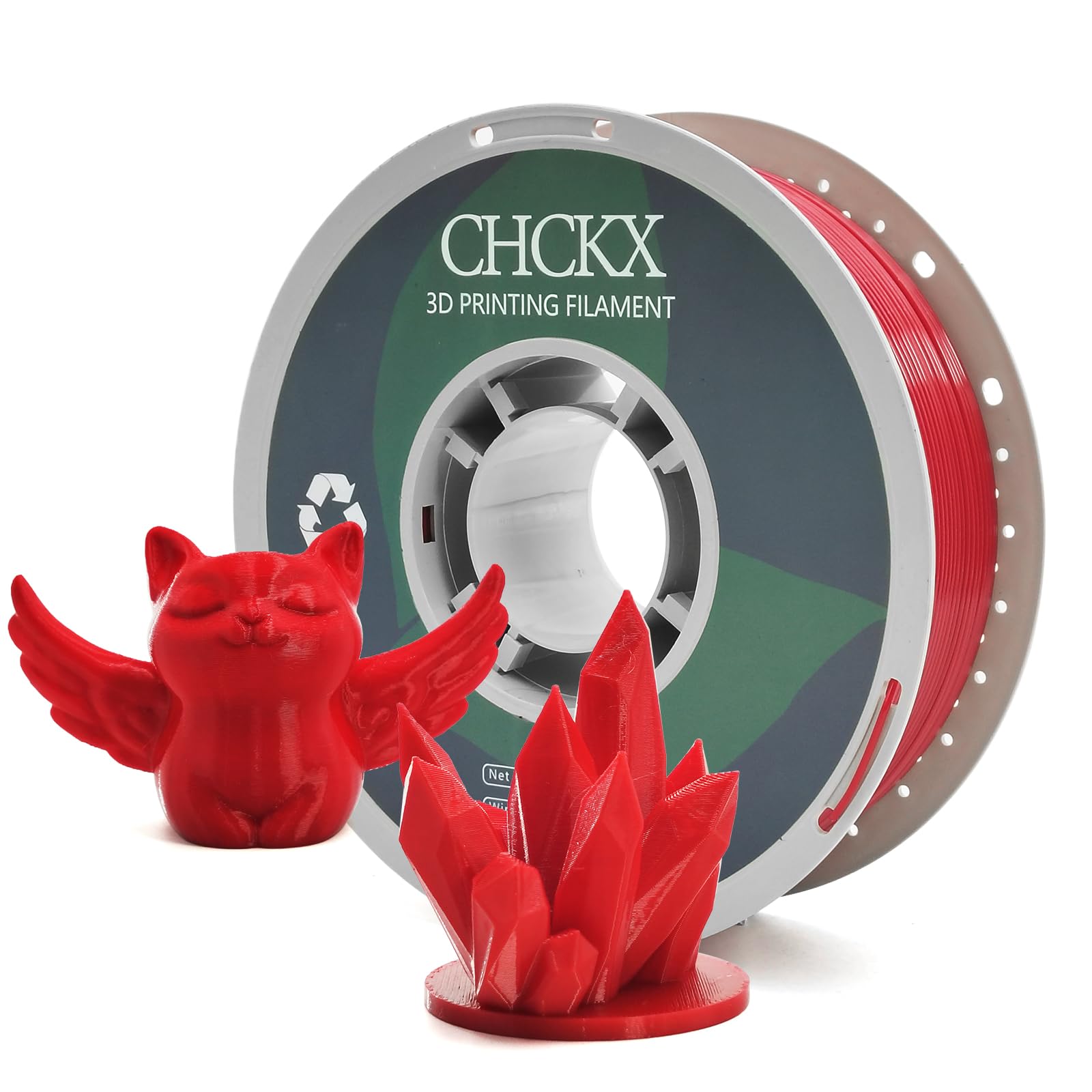 CHCKX PETG 3D Printer Filament, Dimensional Accuracy +/- 0.03 mm, 1kg Spool(2.2lbs), 1.75 mm Fit for Most 3D Printers,Red