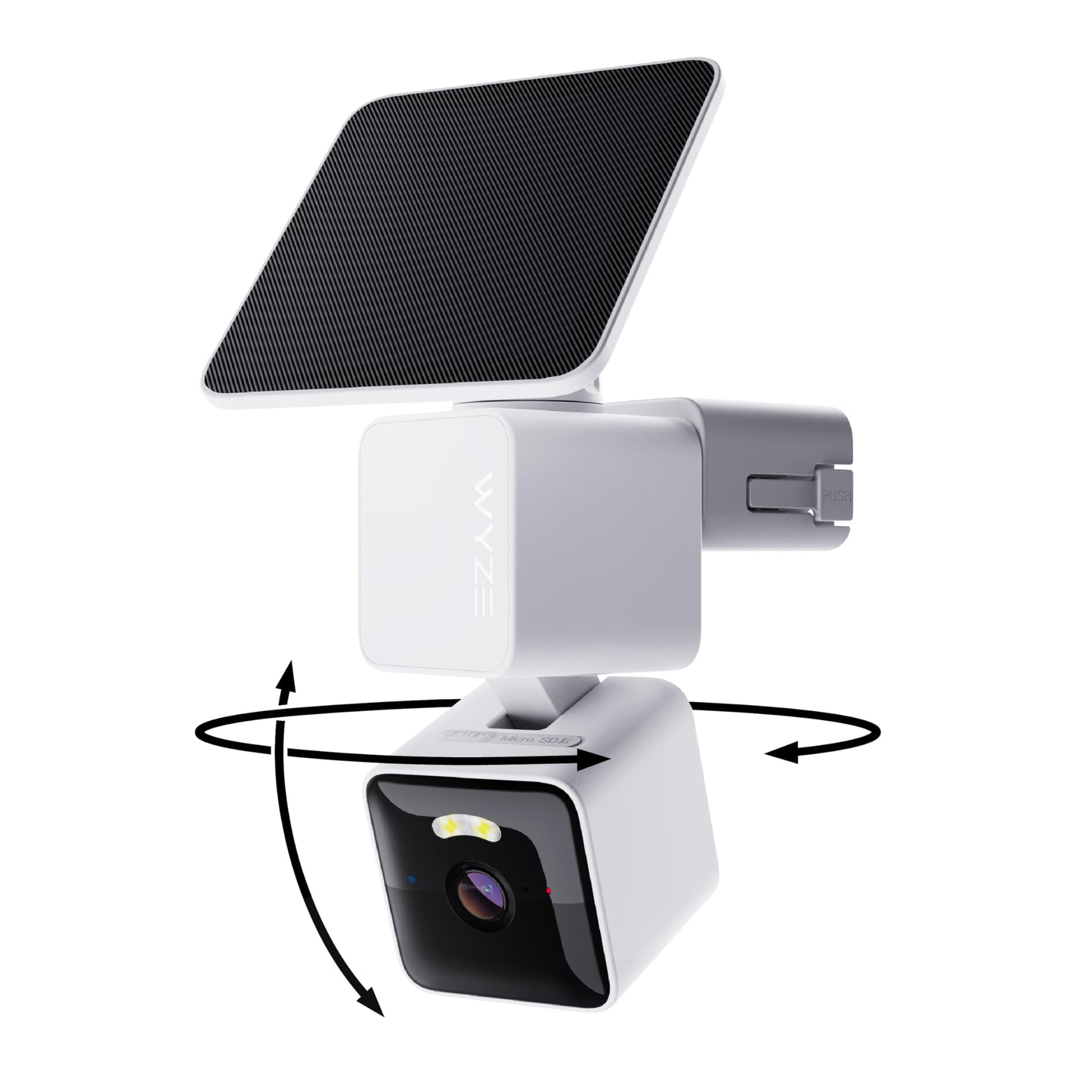 WYZE Solar Cam Pan (Flagship Model), Security Cameras Wireless Outdoor, 2K 360 Pan-Tilt Battery Powered 2.4GHz Wi-Fi Cameras for