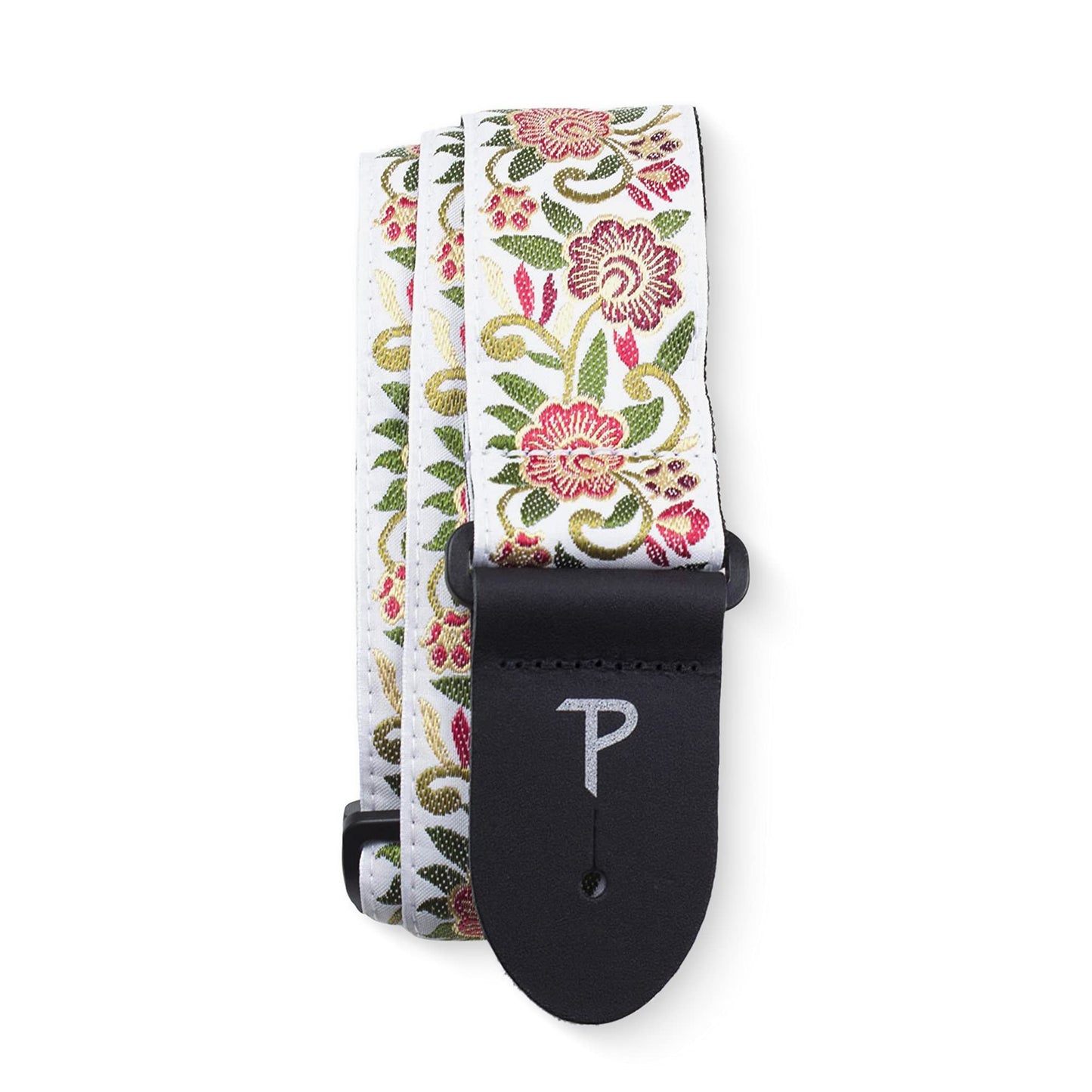 Perris Leathers Jacquard Guitar Straps, 39 to 58, Regal Flower, Adjustable Length, Leather Ends, Non-Slip & Durable, Electric, B