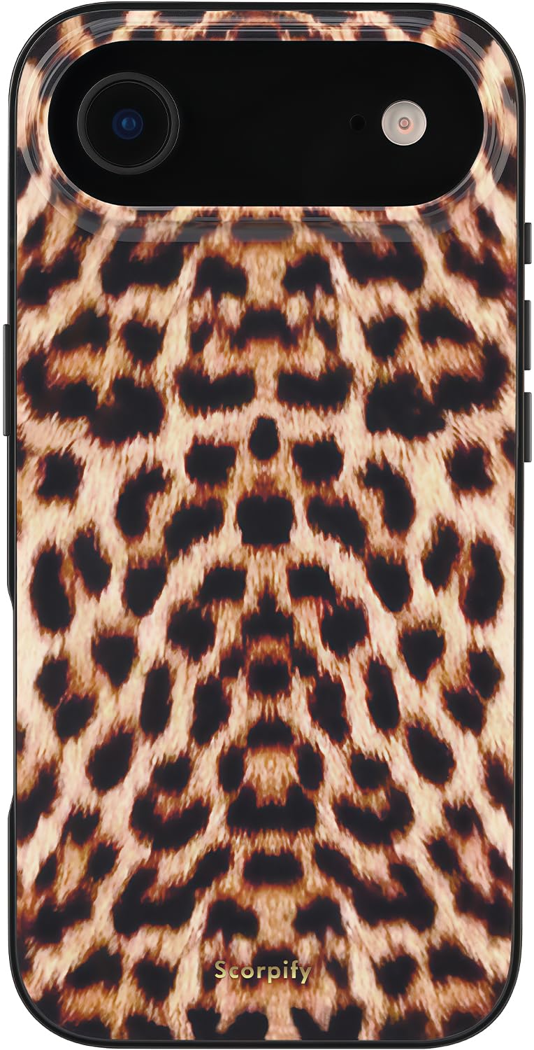 SCORPIFY for iPhone 17 Air Case [Compatible with MagSafe] with Realistic Leopard Cheetah Fur Print Design, Cute Magnetic Phone C