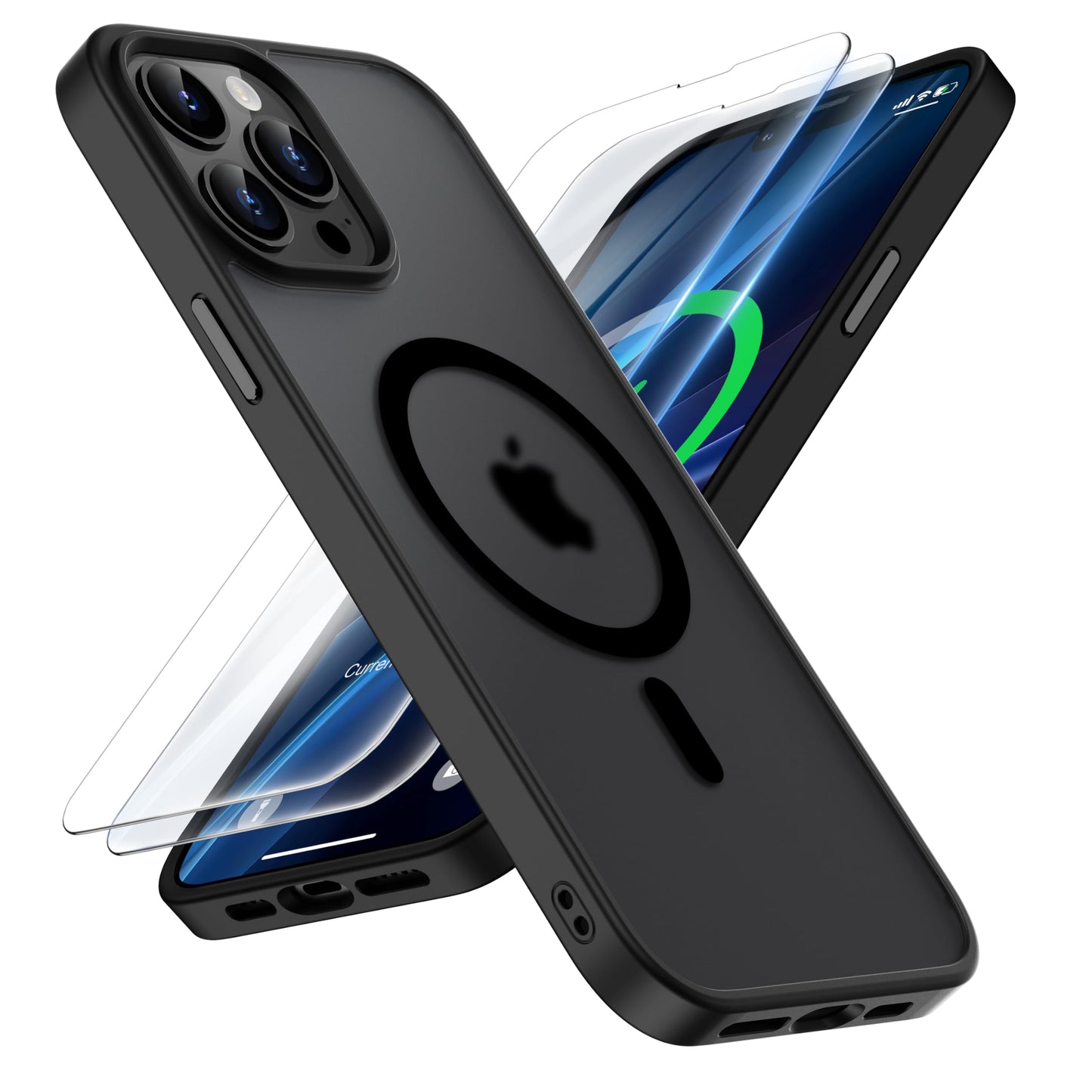 ORETECH Magnetic for iPhone 12 Pro Max Case, [Compatible with MagSafe][2 Pcs Screen Protectors][15 FT Drop Protection] Frosted T
