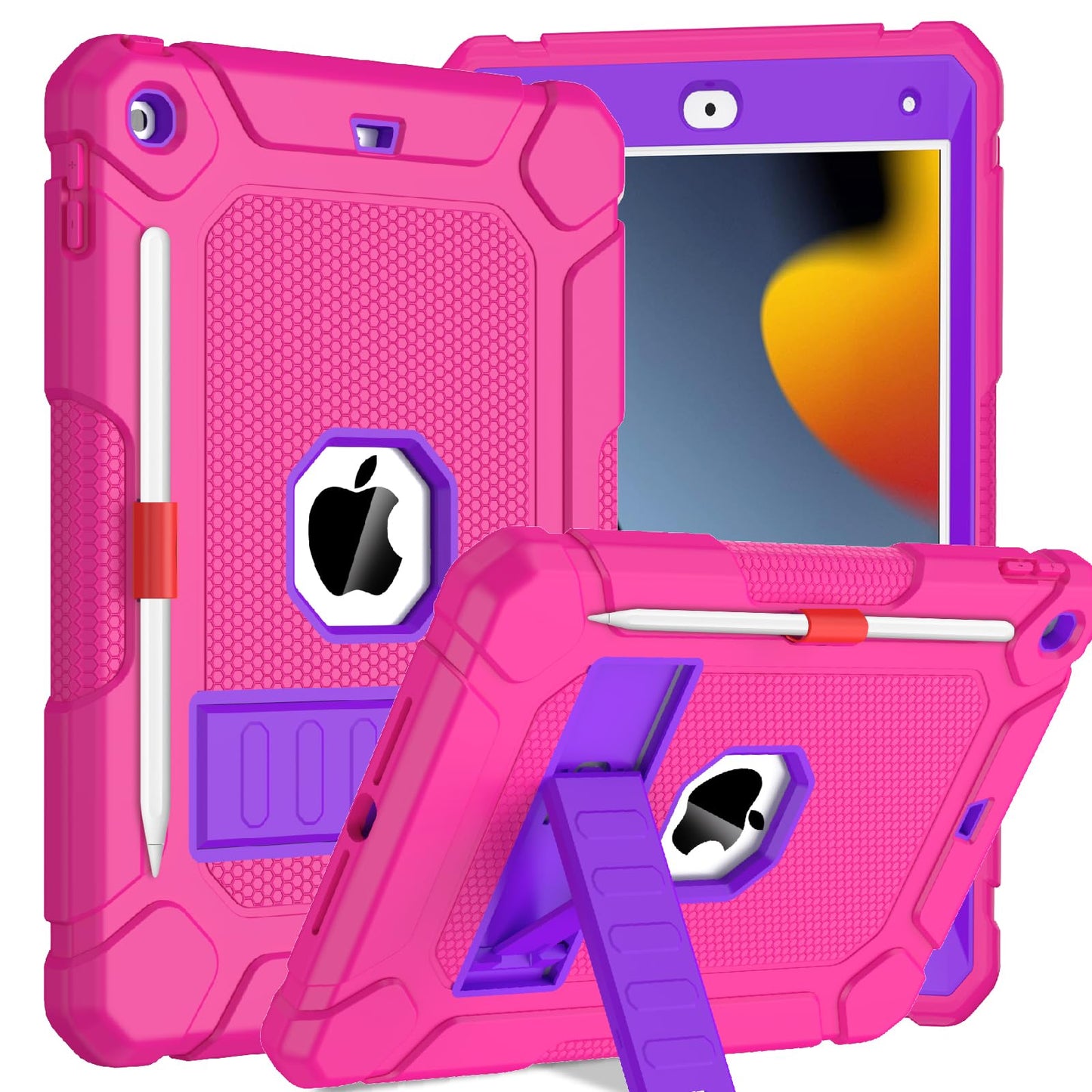 BMOUO Case for iPad 9th 8th 7th Generation (iPad 10.2 inch, 2021/2020/2019), Shockproof Protective iPad 10.2 Case with Built-in