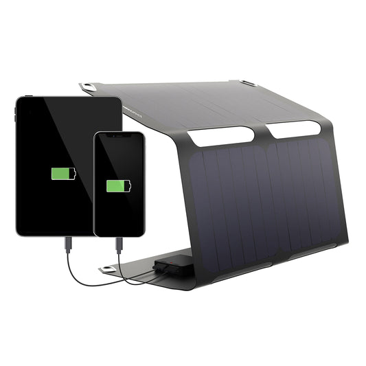 Sunnybag SUNBOOSTER 21 Portable Solar Charger with 21 Watt Foldable Efficient Waterproof 2 USB Outputs Mobile Phone Tablet Power