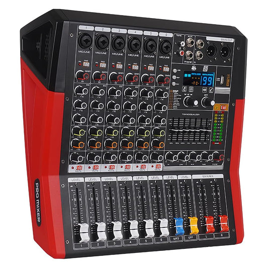Yamnweo TF600 6-Channel Professional Mixer with Bluetooth Sound Bar with Power Amplifier 2 * 450W Power Output Powered Mixer, 7-