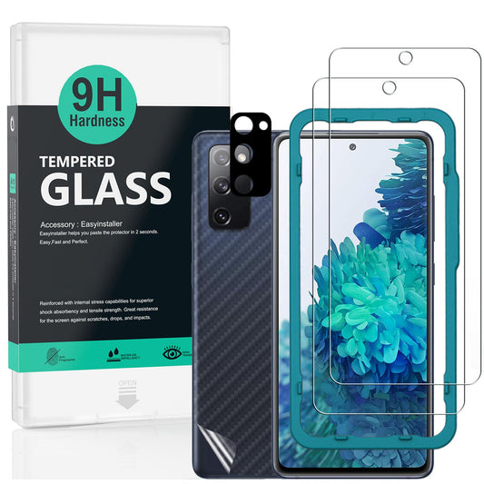 Ibywind Screen Protector For SamSung Galaxy S20 FE 4G/5G[2 Pack],9H Hardness Tempered Glass,With 1Pc Camera Lens Protector,1Pc B