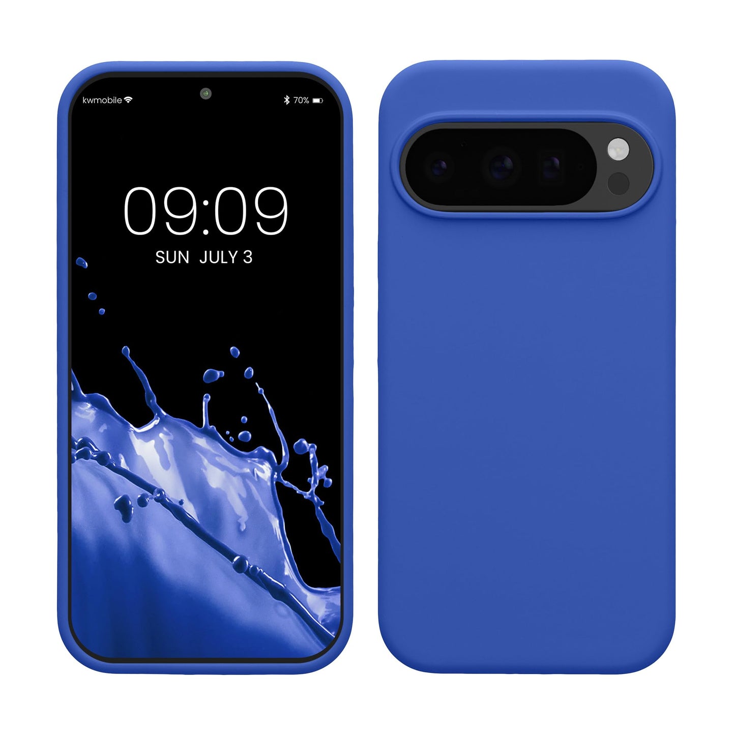 kwmobile Case Compatible with Google Pixel 10 / Pixel 10 Pro Case - TPU Silicone Phone Cover with Soft Finish - Baltic Blue