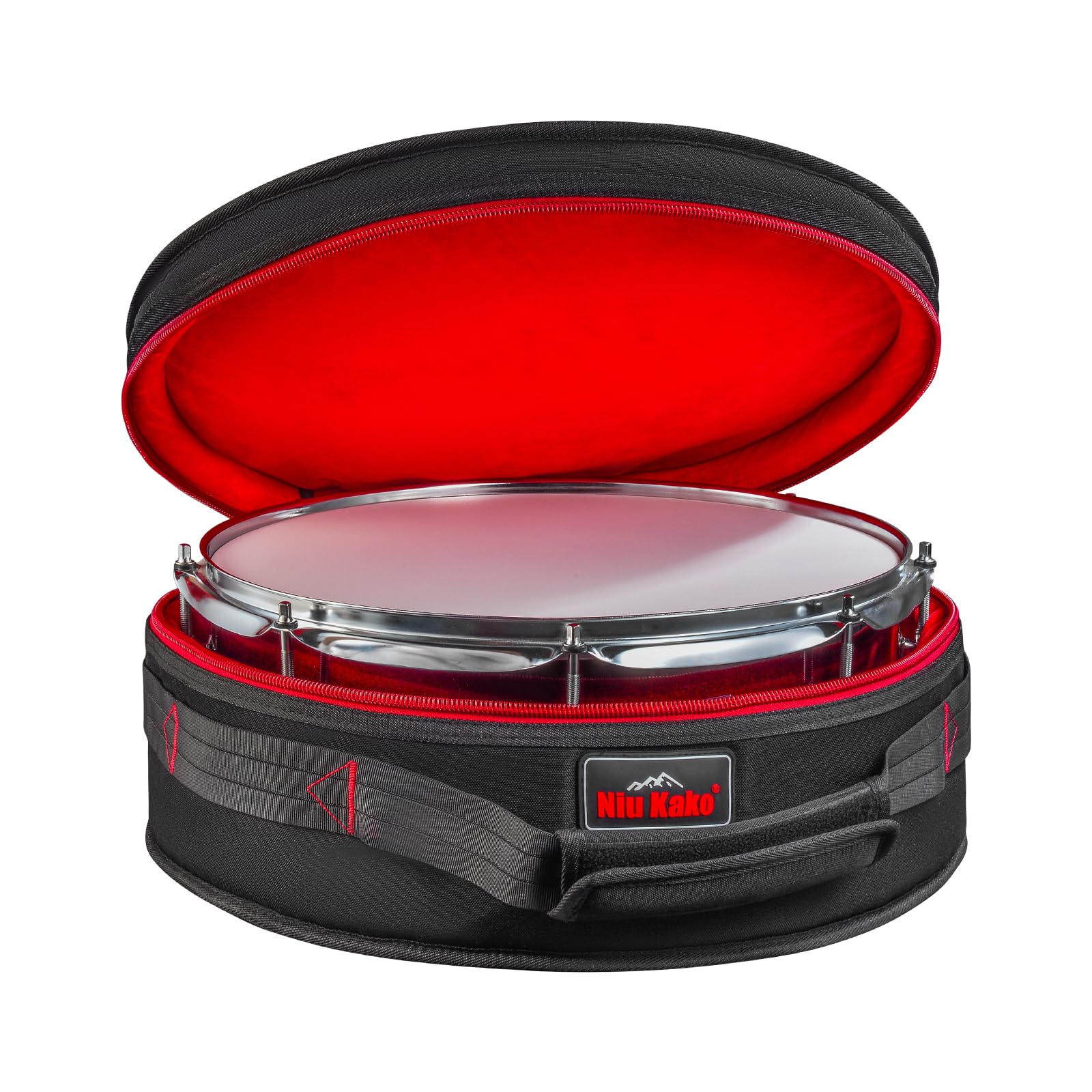Niu Kako 14x8 Snare Drum Case - 12mm Thick Padded Drum Bag | Lightweight Travel Case for Drummers, Gig Transport & Storage