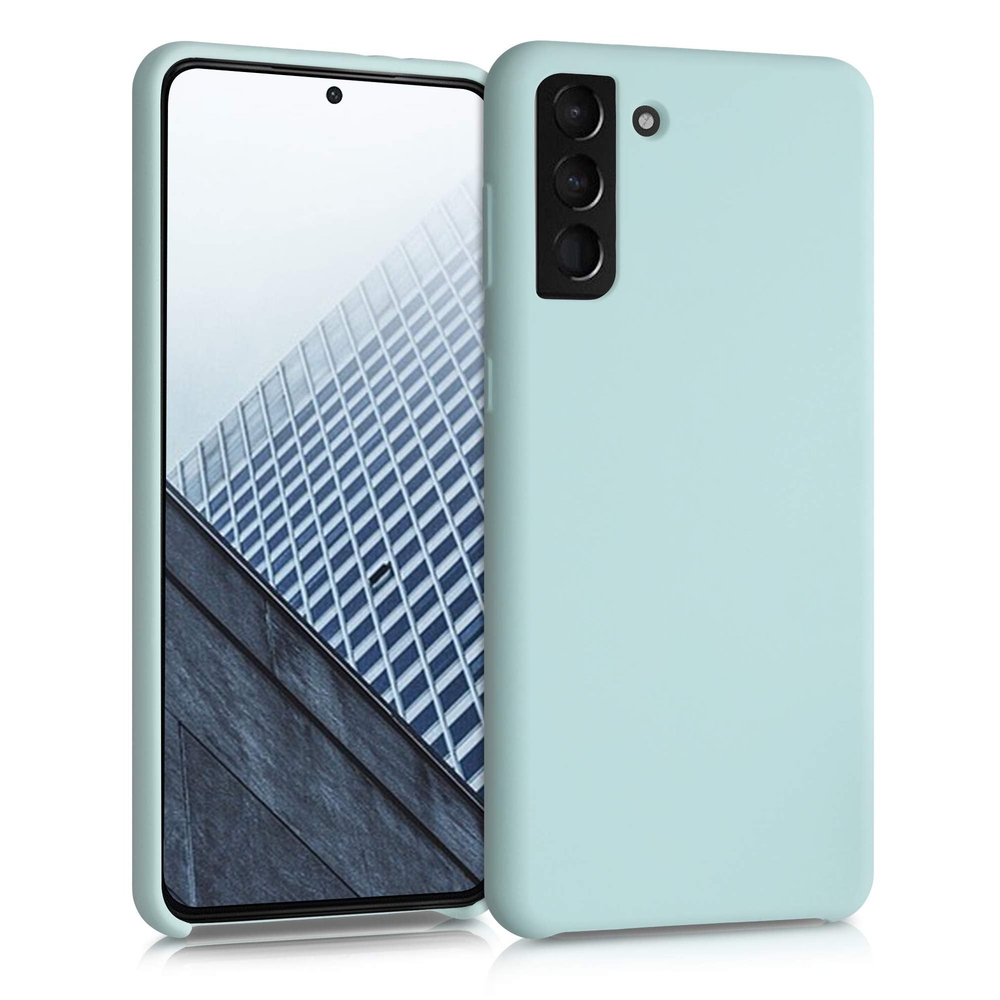 kwmobile Case Compatible with Samsung Galaxy S21 Plus Case - TPU Silicone Phone Cover with Soft Finish - Cool Mint