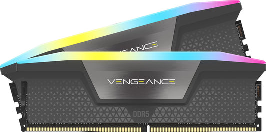 CORSAIR Vengeance RGB DDR5 96GB (2x48GB) DDR5 6000MHz CL30-36-36-76 1.40V AMD Expo & Intel XMP Desktop Computer Memory - Gray (C