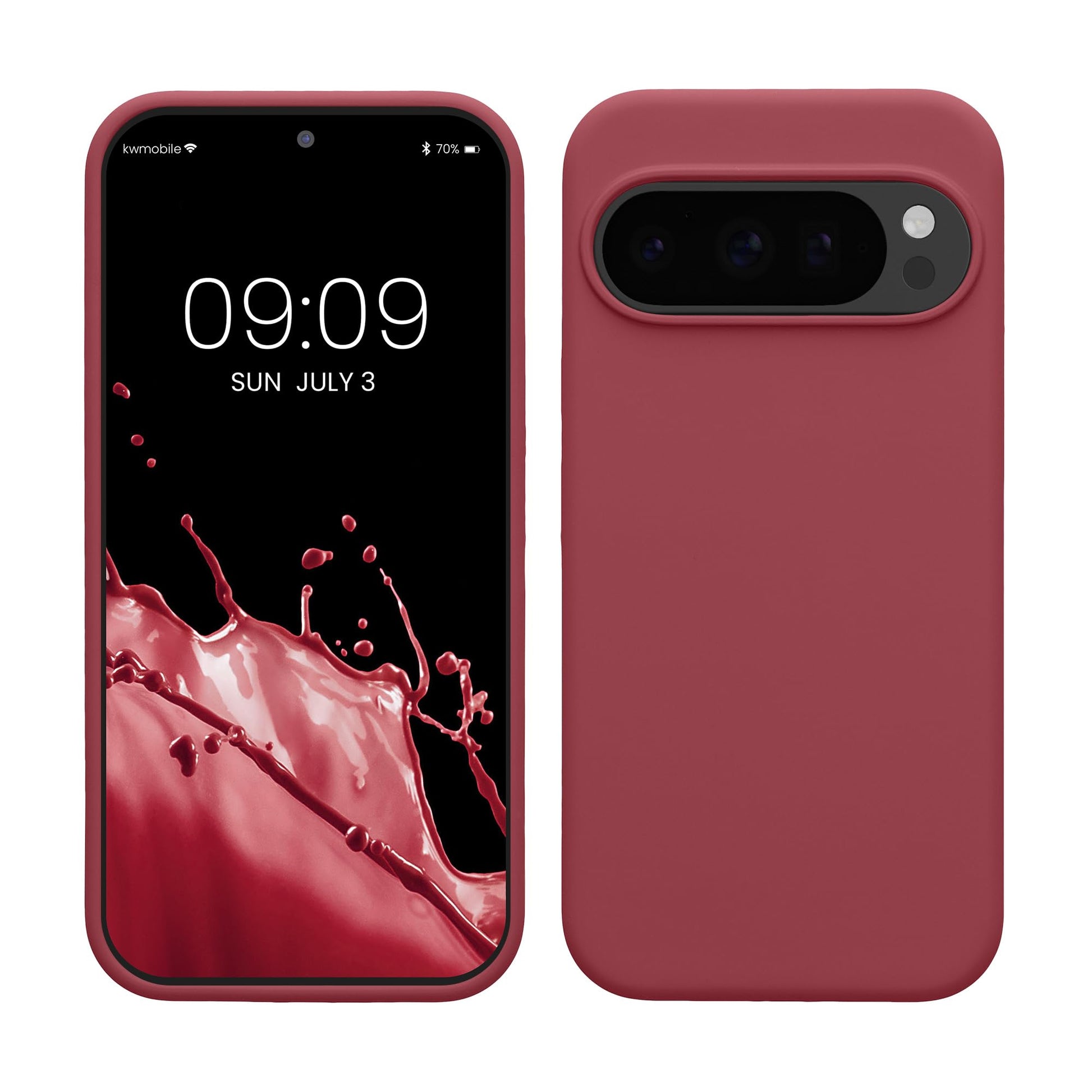 kwmobile Case Compatible with Google Pixel 10 / Pixel 10 Pro Case - TPU Silicone Phone Cover with Soft Finish - Dark Rose