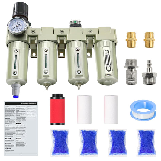 3/4 NPT Industrial Grade 4 Stage Air-Dryer-for-Compressor, Air-Compressor-Water-Separator-System for Plasma Cutter and Paint Spr