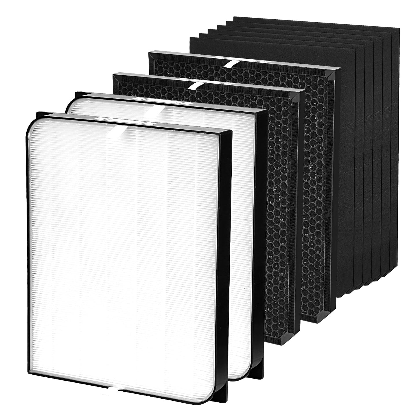 3500 Filter Replacement Set Compatible with AD3000/AD3500, 3500i, 3000M, 3000Pro Air Purifier (2 Efficiency Filter + 2 Carbon Fi