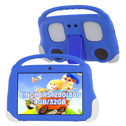 Aheadthink 8inch Kids Tablet 4GB RAM 32GB R0M 512GB Expansion, with sillicon case Protector Dual Camera, Education, Games,5000ma