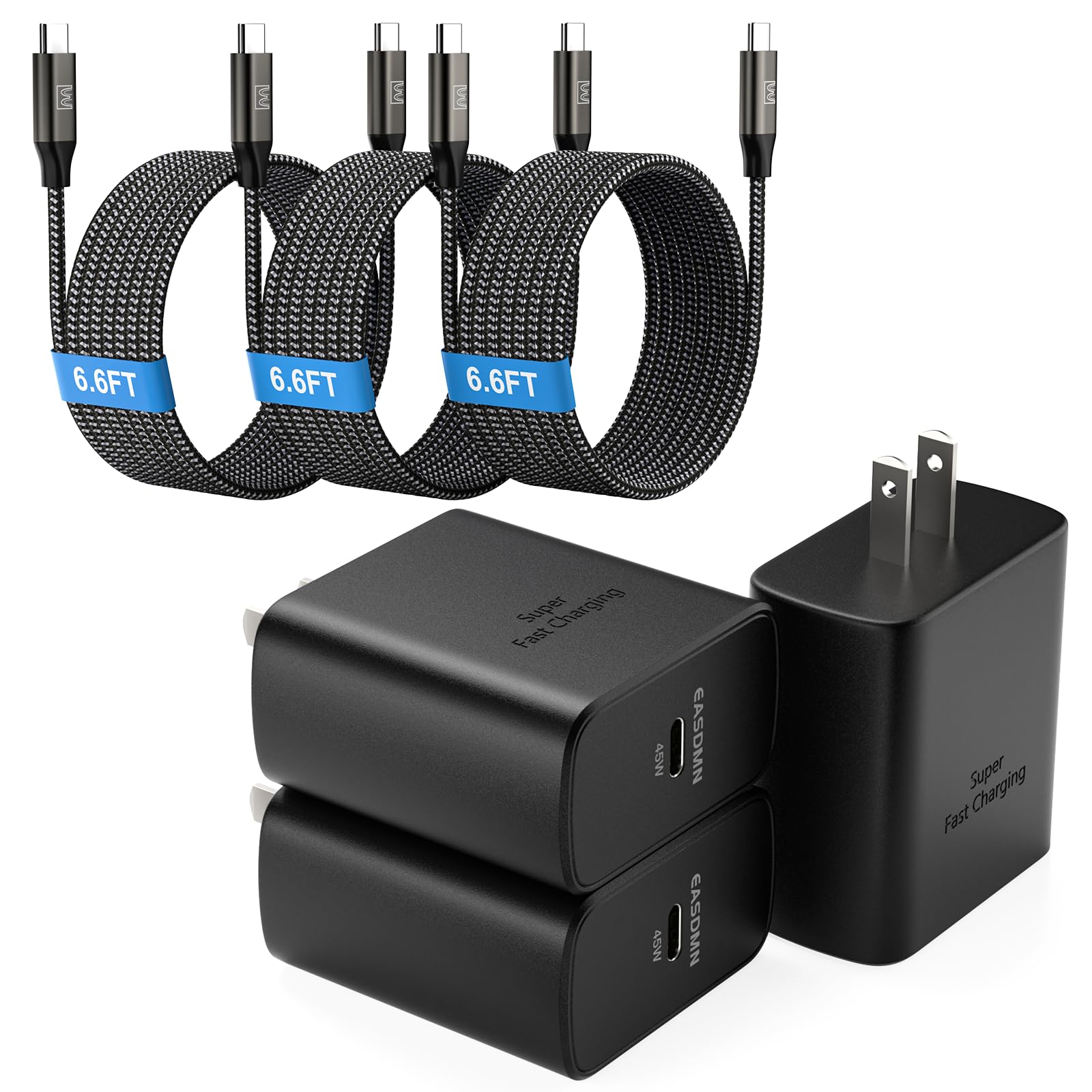 45W Super Fast Charger Type C, [3 Pack] 45 Watt USB-C Charger PD/PPS Wall Charging Block for Samsung Galaxy S25 Ultra/S25+/S25/S