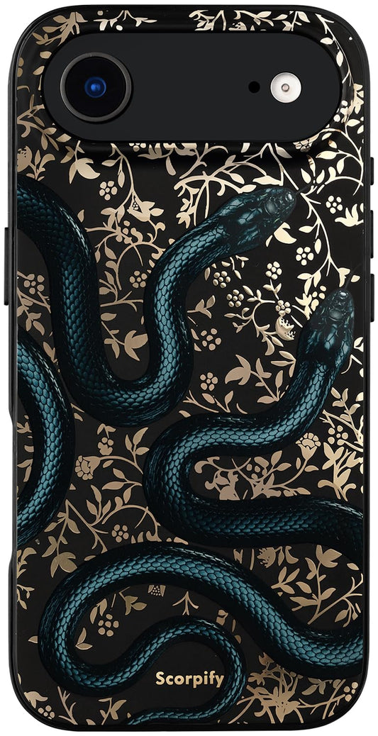 SCORPIFY for iPhone 17 Air Case [Compatible with MagSafe] with Matte Black Double Snake Design, Cute Magnetic Phone Cover for Wo