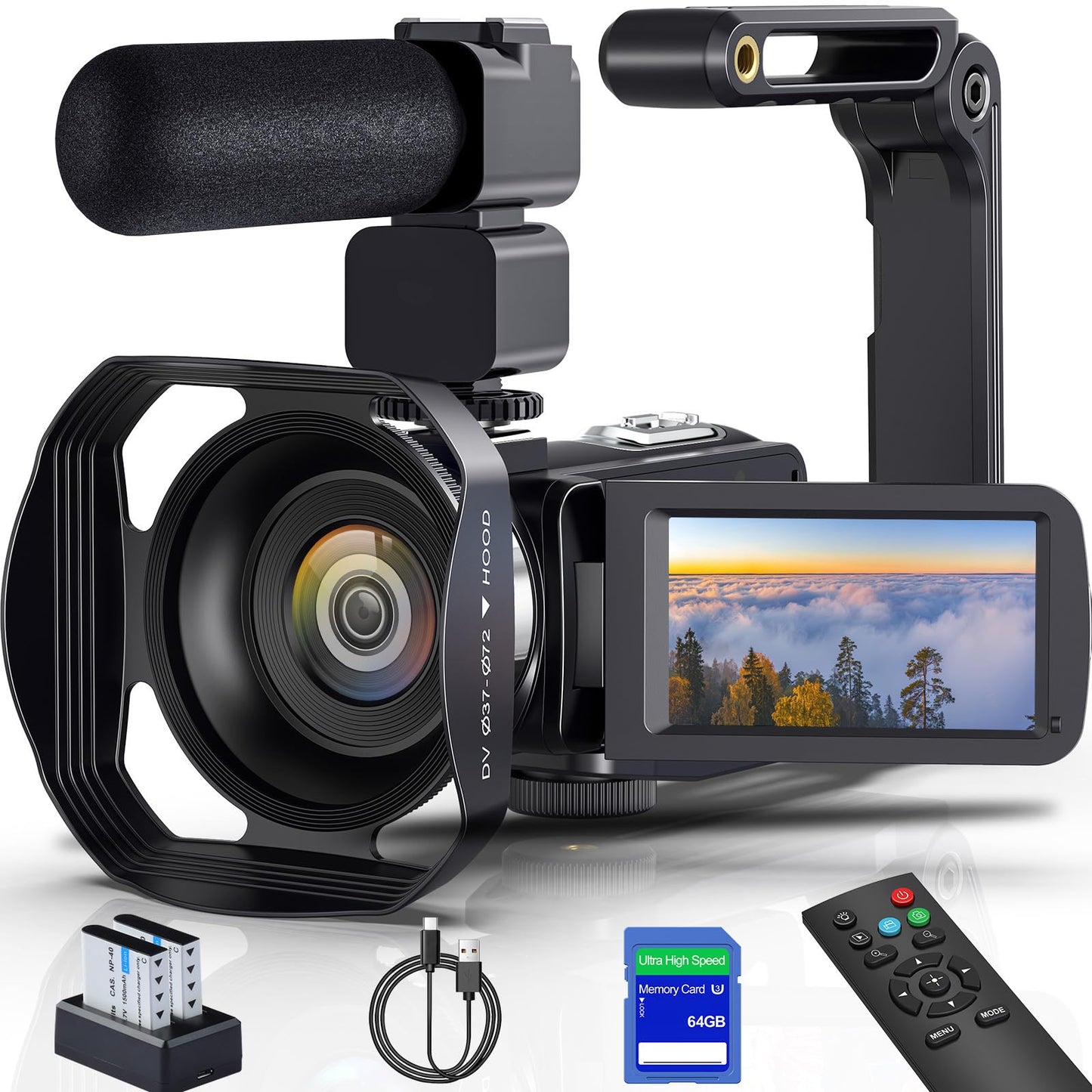 8K Video Camera Camcorder 64MP YouTube Vlogging Cameras IR Night Vision WiFi Webcam Camcorders with 18X Digital Zoom 3.0Touch Sc