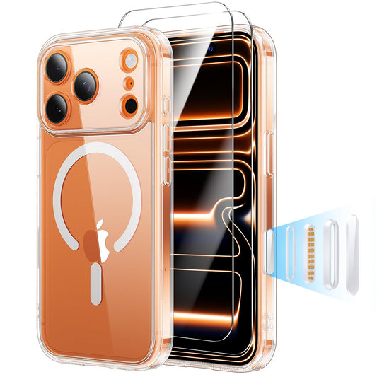 Gyizho Anti-Yellowing for iPhone 17 Pro Max Case with 2X Screen Protectors, [Compatible with MagSafe] [12FT Military Grade Drop]