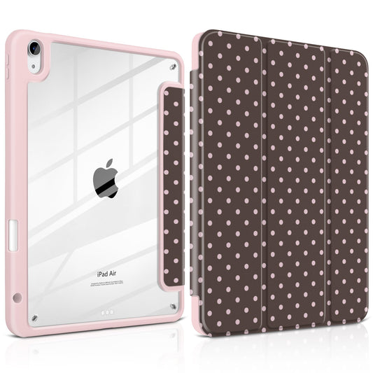 TWOLSKOO Case for iPad Air 11-inch (M3 2025 / M2 2024), Clear Acrylic Back with TPU Bumper, Pencil Holder, Trifold Stand, Auto S