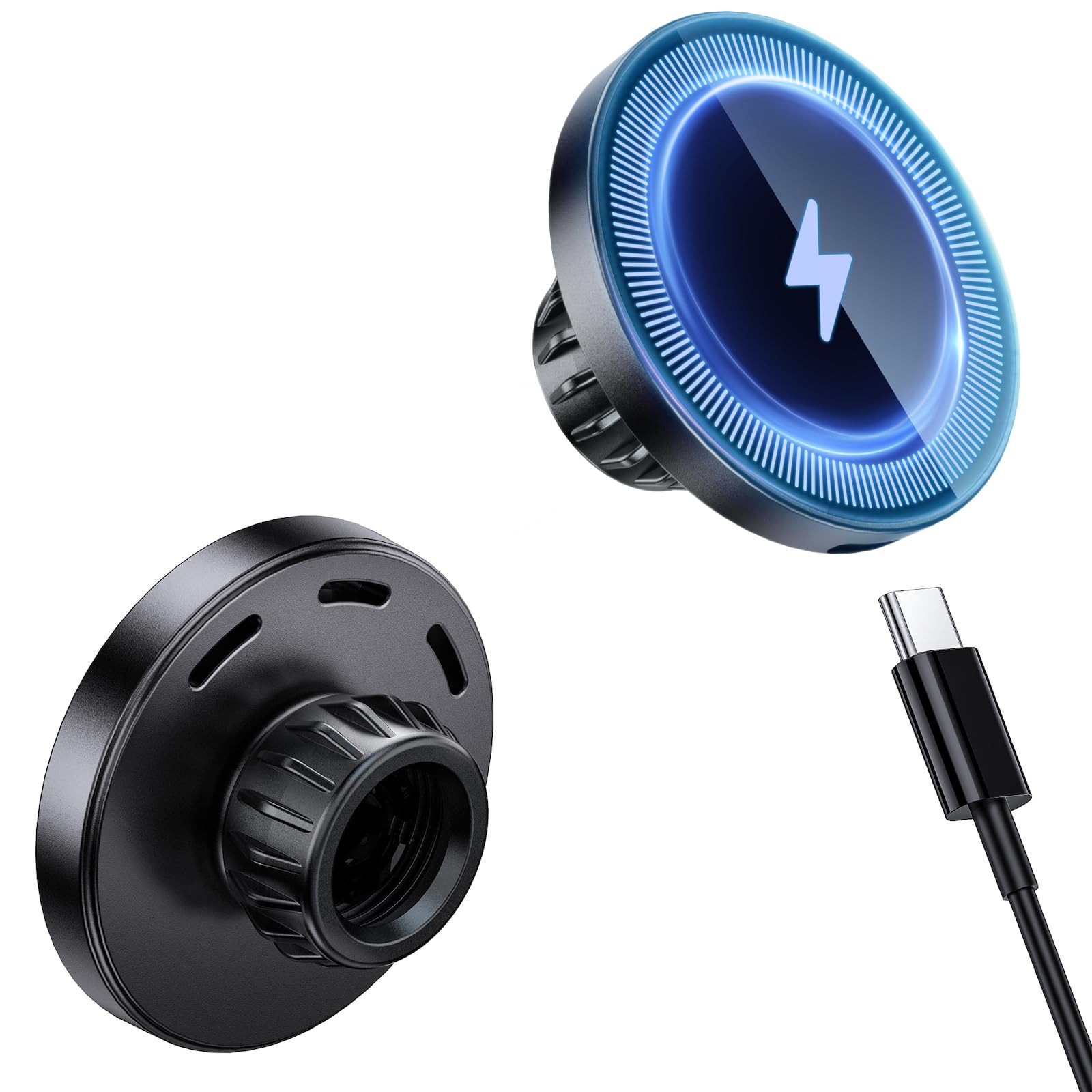 ARMOLABX Magnetic Wireless Charging Phone Holder with 17mm Ball Socket for MagSafe, Magnetic Ball Mount Adapter Fits 17mm/0.67in