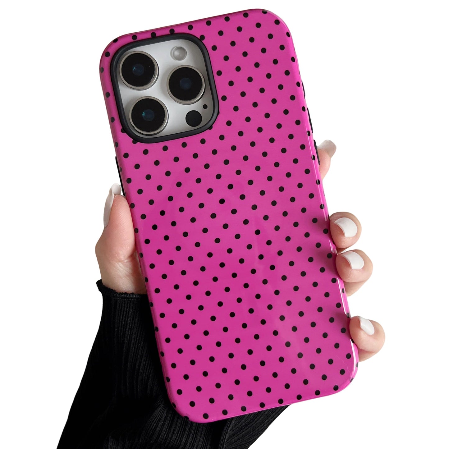 ZTOFERA Magnetic Case for iPhone 15 Pro Max, Polka Dot Phone Case Cute for Girl Women, Compatible with Magsafe, Hard PC+Soft TPU