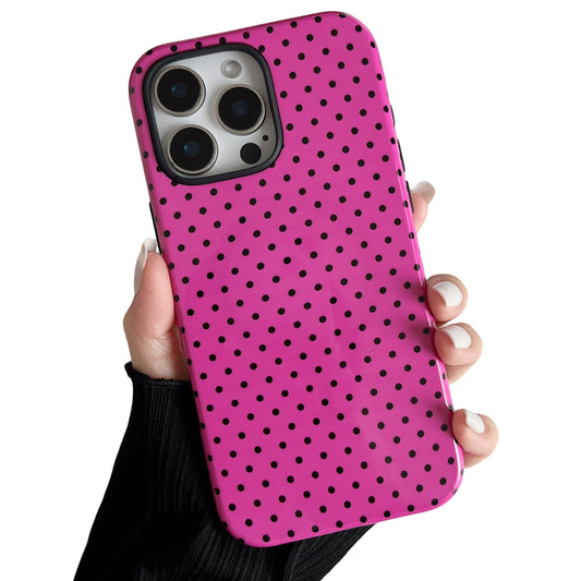 ZTOFERA Magnetic Case for iPhone 15 Pro Max, Polka Dot Phone Case Cute for Girl Women, Compatible with Magsafe, Hard PC+Soft TPU