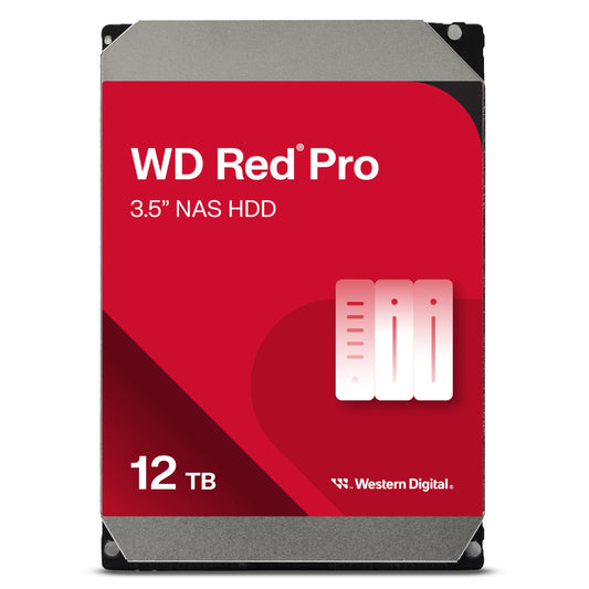 Western Digital 12TB WD Red Pro NAS Internal Hard Drive HDD - 7200 RPM, SATA 6 Gb/s, CMR, 512 MB Cache, 3.5 - WD122KFBX