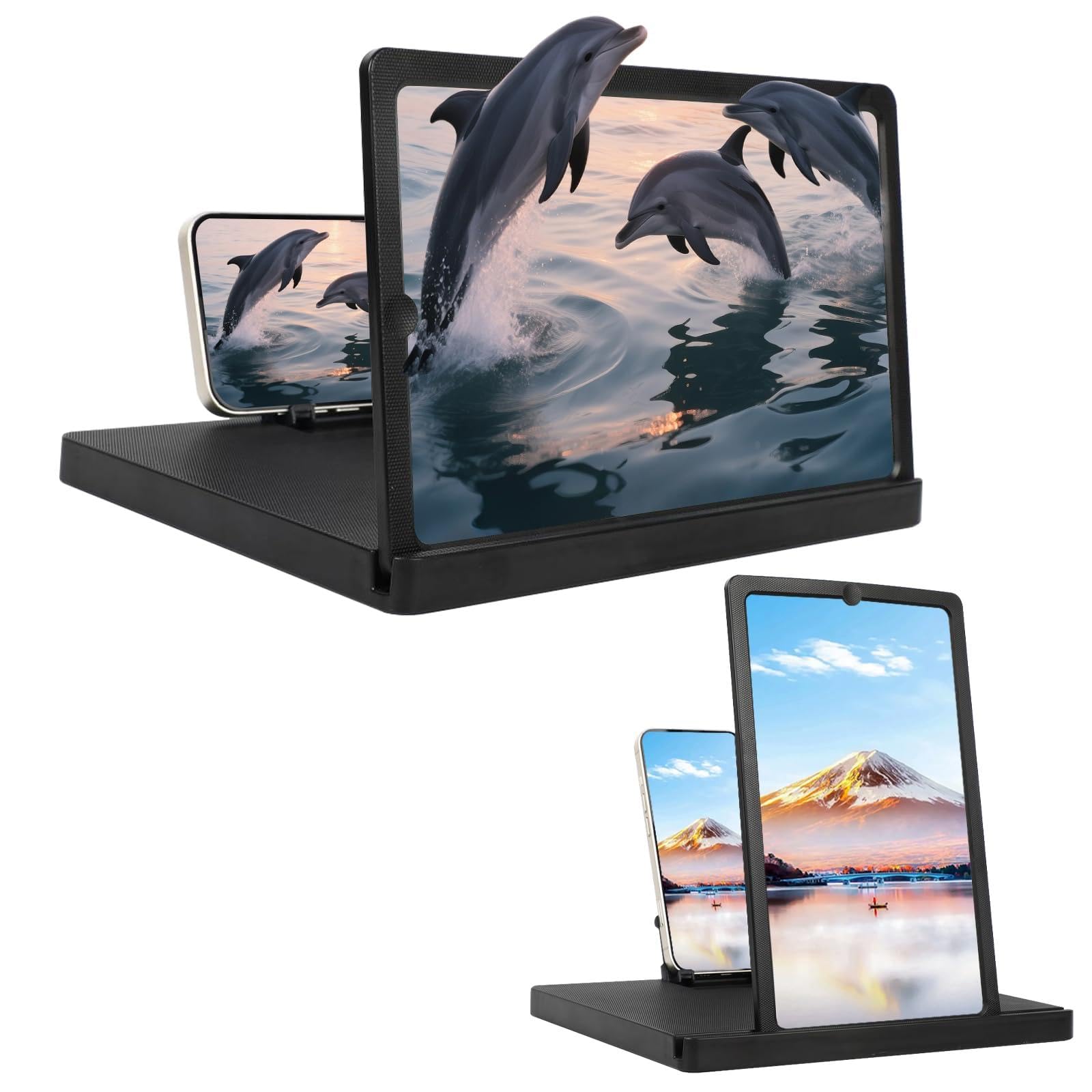 Screen Magnifier for Cell Phone, 3D HD Screen Magnifier Projector Screen Enlarger for Movies, Videos, and Gaming, Foldable Phone